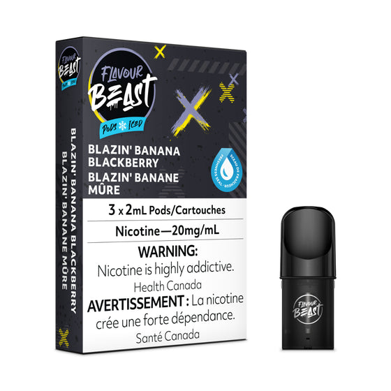 Flavour Beast: Blazin’ Banana Blackberry Iced STLTH Pods (3/pk)